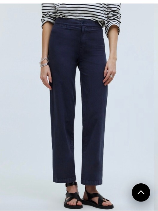 Madewell Pants - Great condition size 31 Madewell Emmett Wide Leg Crop Navy High-Rise Pants.